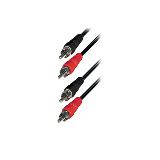 1.5M M/M 2RCA Plug To 2RCA Plug Nickel