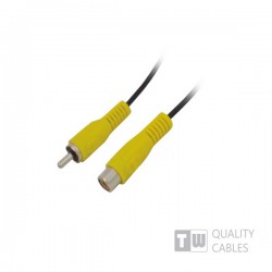 1.5M M/F 1RCA Plug To 1RCA Jack Nickel