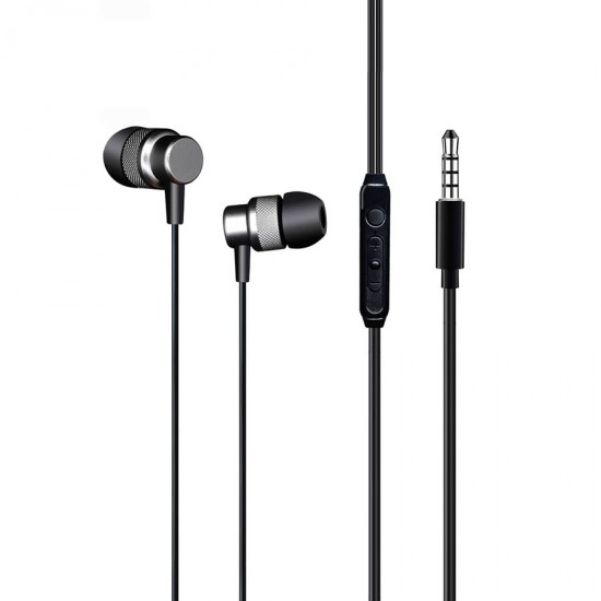 Ακουστικό με μικρόφωνο EP303BK μαύρο Well EARPHONE-EP303BK-WL