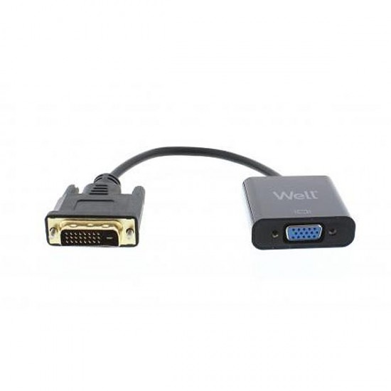 Adaptor cable DVI-D 24+1p M σε VGA F 15cm Well ADAPT-DVIM/VGAF-0.15BK-WL