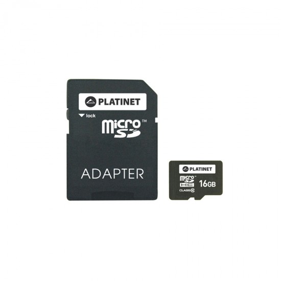 PLATINET microSDHC Secure digital + adapter SD 16GB CLASS 10  PMMSD1610