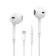 Ακουστικό Lightning με μικρόφωνο EPL05WE λευκό Well EARPHONE-EPL05WE-WL