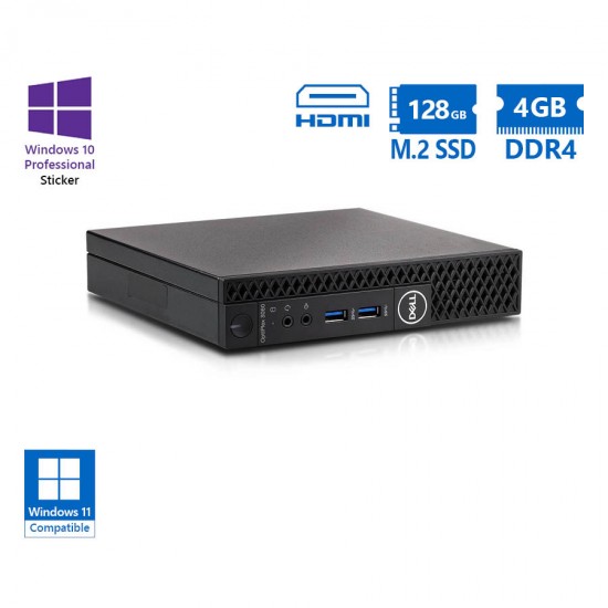 Dell Optiplex 3060 DM i3-8100T/4GB DDR4/128GB SSD/No ODD/Grade A Refurbished PC Dell Optiplex 3060 DM i3-8100T/4GB DDR4/128GB SSD/No ODD/Grade A Refurbished PC