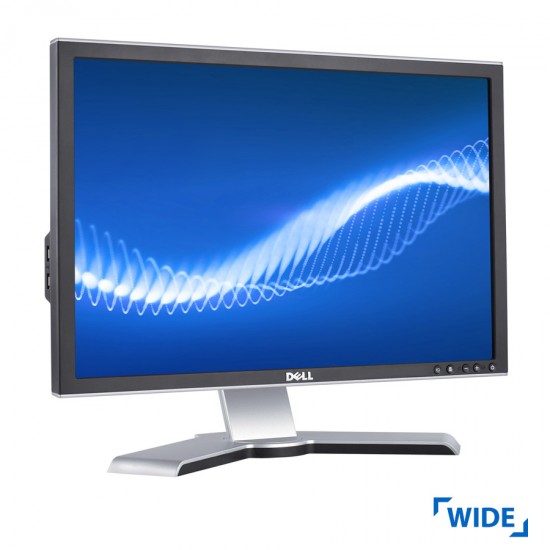 Used Monitor 2208WFP TFT/Dell/22”/1680x1050/Wide/Silver/Black/D-SUB & DVI-D & USB Hub