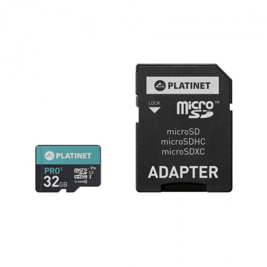 PLATINET microSDHC  SECURE DIGITAL + ADAPTER SD 32GB class10 U1 70MB/s