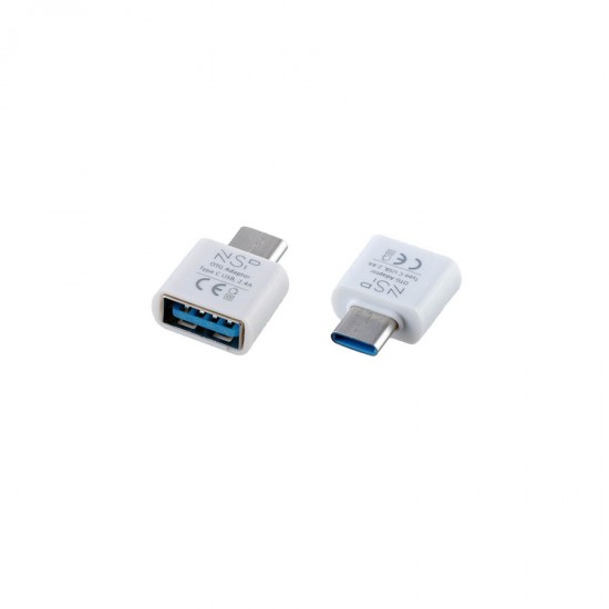 Μετατροπέας USB 3.0 OTG 2.4A FEMALE ΣΕ TYPE C MALE WHITE NSP