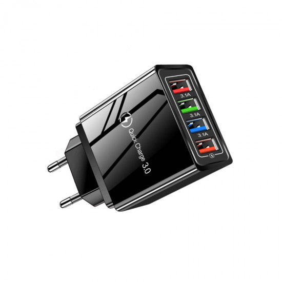 Universal 4x USB 3.1 FastTravel Wall Charger QC3.0 5VDC Black Q500