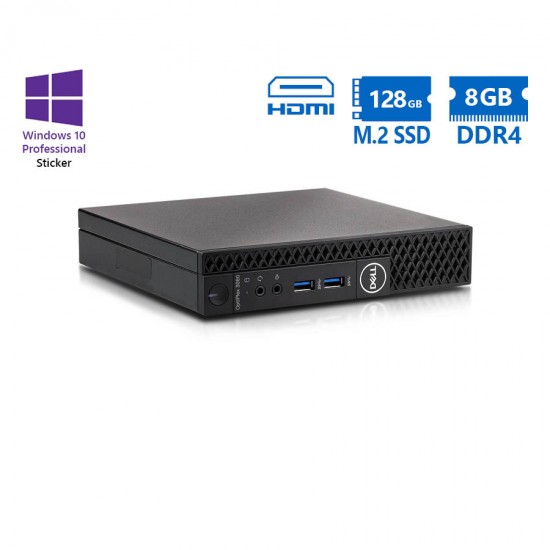 Dell Optiplex 3060 DM i3-8100T/8GB DDR4/128GB M.2 SSD/No ODD/No TPM/10P Grade A Refurbished PC Dell Optiplex 3060 DM i3-8100T/8GB DDR4/128GB M.2 SSD/No ODD/No TPM/10P Grade A Refurbished PC