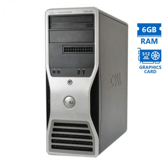 Dell (A-) Precision T3500 Tower Xeon-W3503 (2-Cores)/6GB DDR3/250GB/Nvidia 512MB/DVD/7P Grade A- Wor