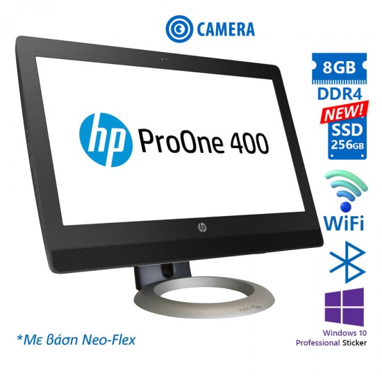 HP ProOne 400G3 AIO WiFi w/Monitor 20”i5-7500T/8GB DDR4/256GB SSD New/Other Stand/DVD/Webcam/10P Gra