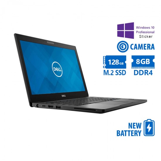 Dell (A-) Latitude 7290 i5-7300U/12.5”/8GB DDR4/128GB M.2 SSD/No ODD/Camera/New Battery/10P Grade A-