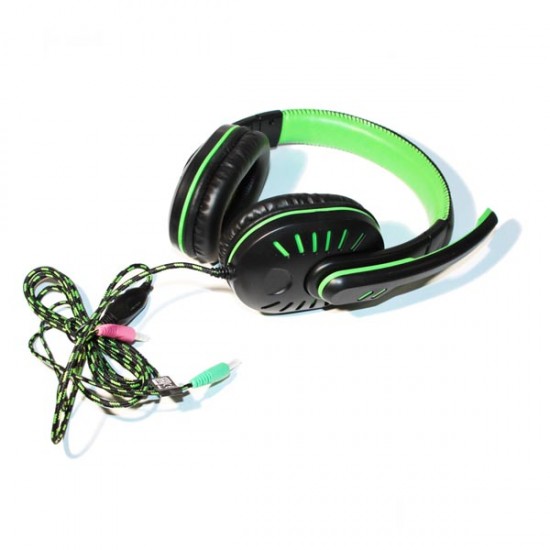 Crow Ακουστικό με μικρόφωνο gaming πράσινο EGH330G