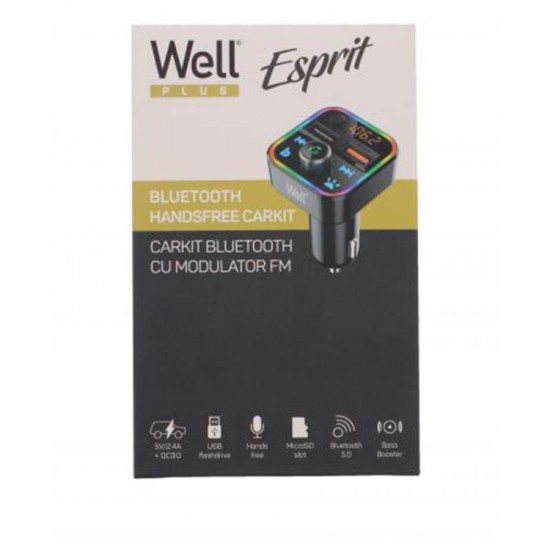Well Car Mp3 Fm Transmitter με λειτουργία Hands-Free FMTRANS-BT-ESPRIT-WL Well Car Mp3 Fm Transmitter με λειτουργία Hands-Free FMTRANS-BT-ESPRIT-WL