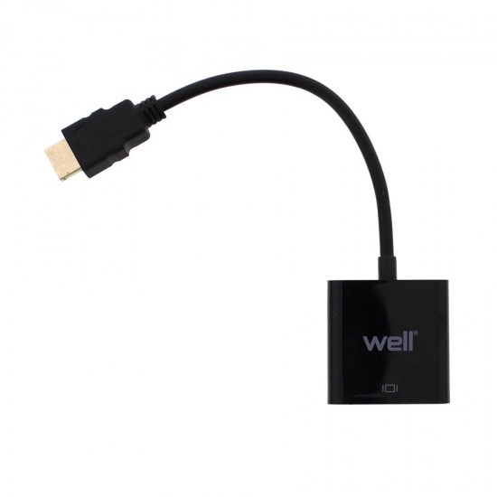 Adaptor HDMI Male σε VGA Female Well ADAPT-HDMIM/VGAF-0.2BK-WL