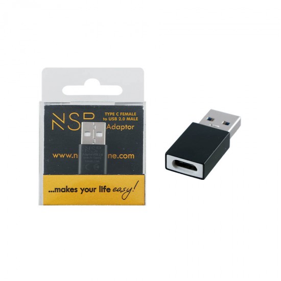 Μετατροπέας TYPE C FEMALE TO USB 2.0 MALE 2.4A BLACK