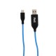 Καλώδιο 3A USB 2.0 σε Type-C Φόρτισης - Data 1m  Μπλε Φωτιζόμενο Well USB/USBC-1BE03-WL