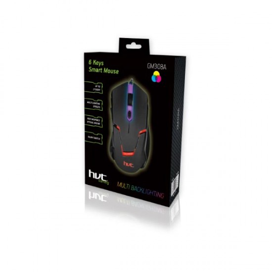 Gaming mouse USB 6Keys Προγραμματιζομενο 2750dpi Hvt GM308A