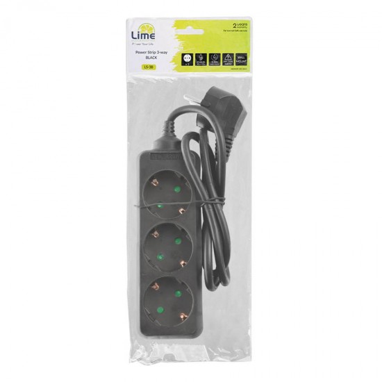 Πολύπριζα 3θ 16A 1M,3g1 μαύρο LS-3B LIME