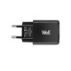 Universal 2xUSB FastTravel Wall Charger 5VDC/2.4A (12W) Μαύρο Well PSUP-USB-W22402BK-WL