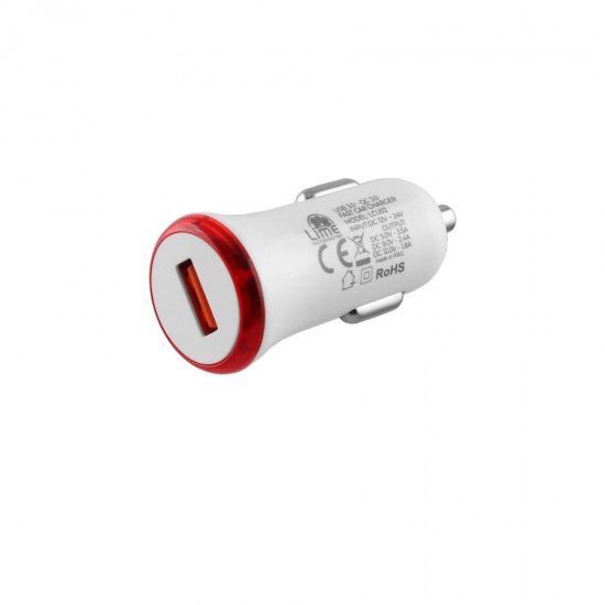 Universal USB 3.0 Fast Car Charger QC 3.0 5V/3.5A Λευκό LCU02 Lime