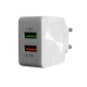 Universal 2xUSB High Quality Wall Charger 5VDC/2.4A Λευκό SDS-1933