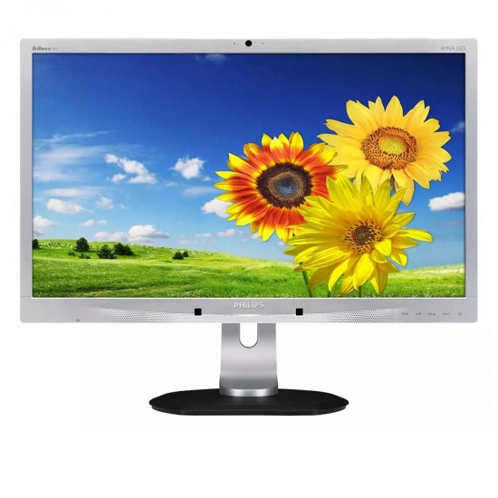 Used Monitor 241P4Q LED/Philips/24”FHD/w/Camera/w/Speakers/1920x1080/Wide/Silver/Black/D-SUB & DVI-D