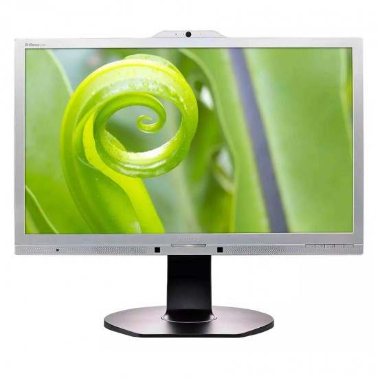 Used Monitor 241P6Q LED/Philips/24”FHD/w/Camera/w/Speakers/1920x1080/Wide/Silver/Black/D-SUB & DVI-D