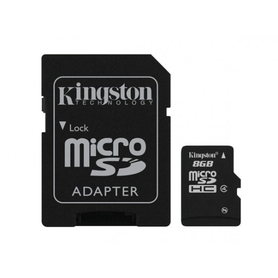 Καρτα Μνημης Kingston MicroSd 8Gb+ adaptor