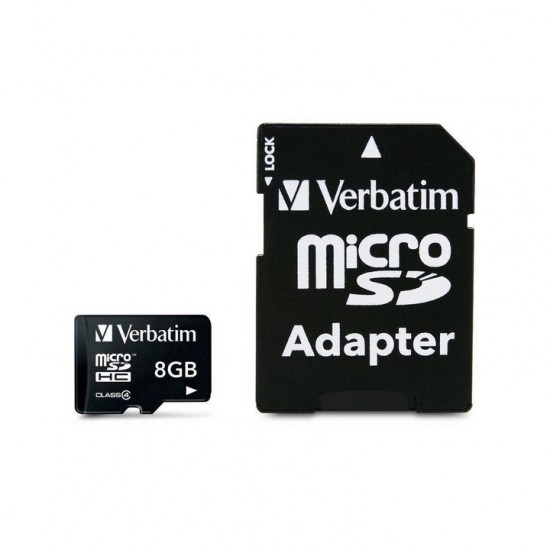 Καρτα Μνημης Verbatim MicroSd 8Gb+ adaptor